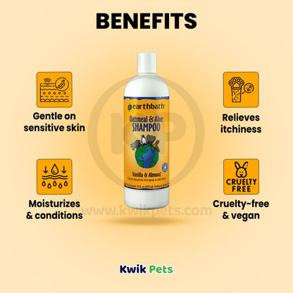 Benefits of Earthbath Oatmeal & Aloe Pet Shampoo Vanilla & Almond 16-oz