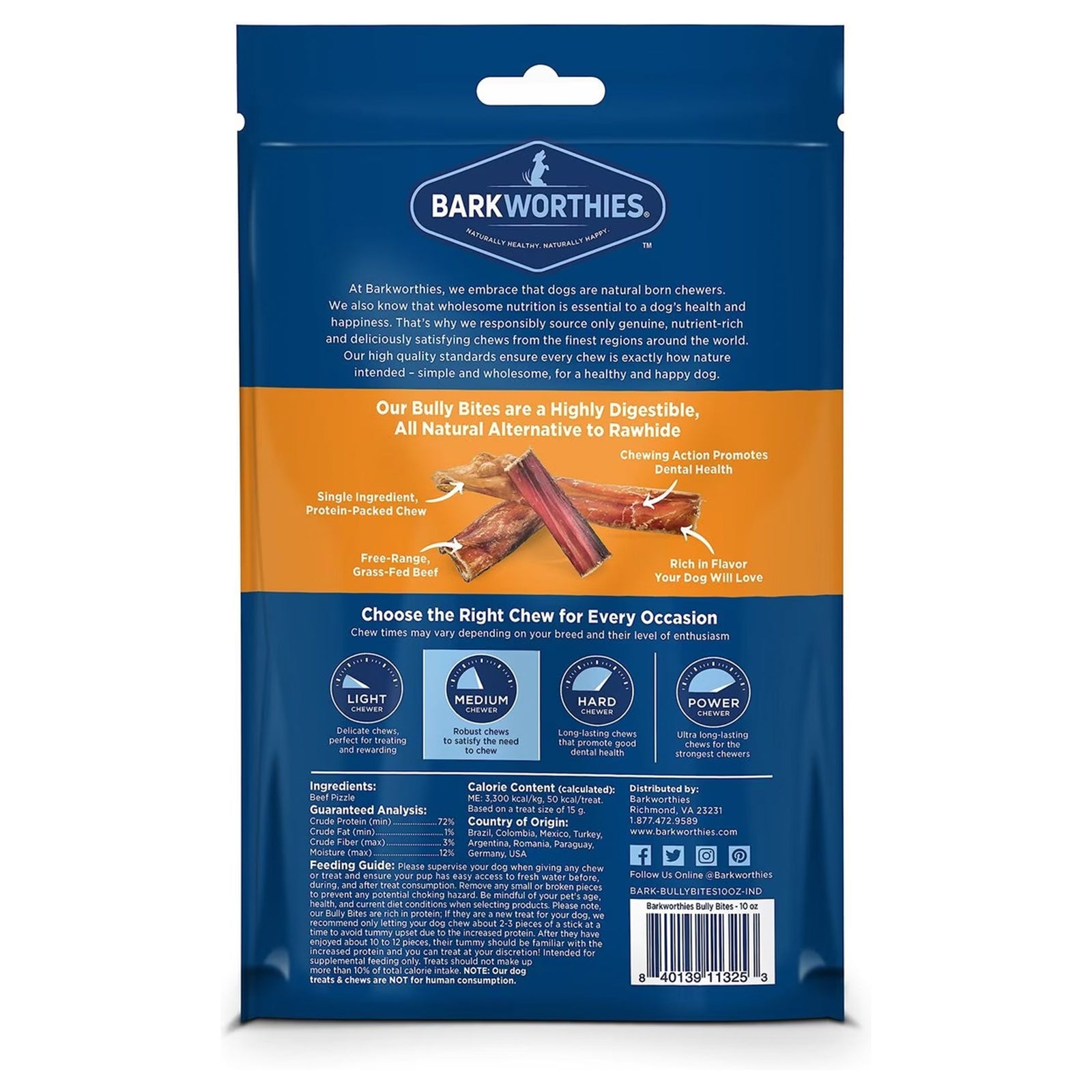 Barkworthies Bully Stick Bites Dog Chews 10-oz, Kwik Pets