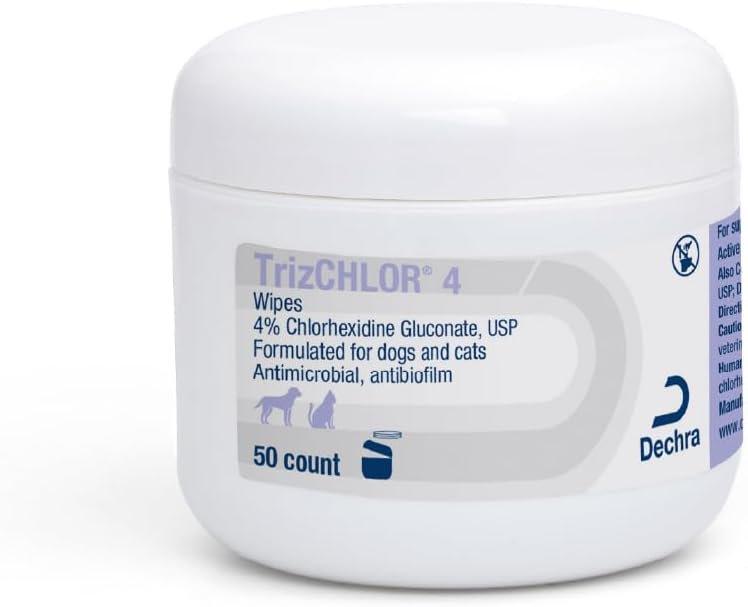 Dechra TrizCHLOR 4 Wipes for Dogs & Cats 50 Count