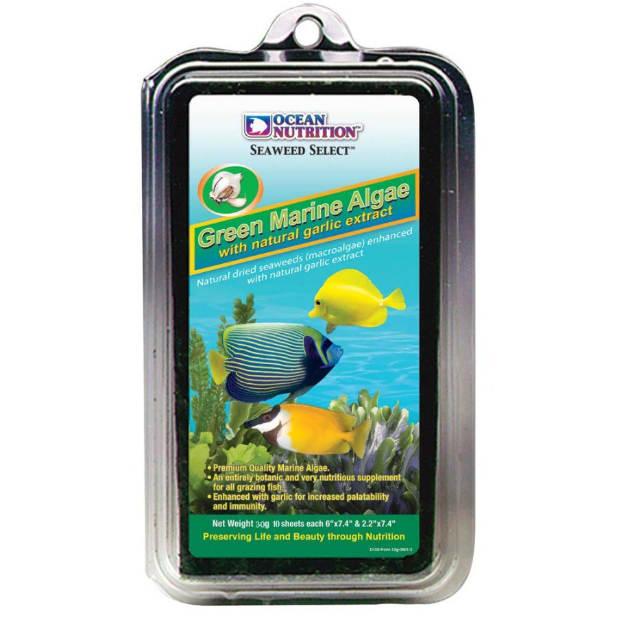 Ocean Nutrition Green Marine Seaweed Algae Fish Food 10 Count 1.06-oz