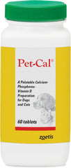 Zoetis Pet-Cal Palatable Calcium-Phosphorus, Vitamin D Preparation for Dogs & Cats 60 Count