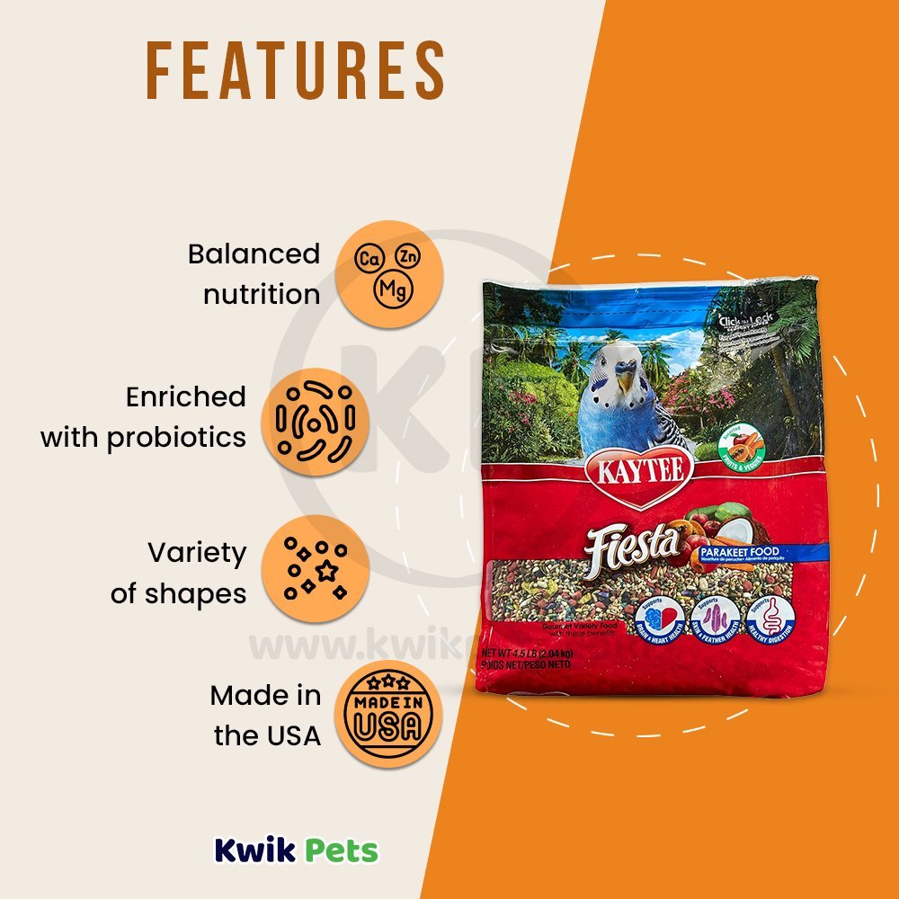 Kaytee Fiesta Parakeet Food 4.5 lb, Kaytee
