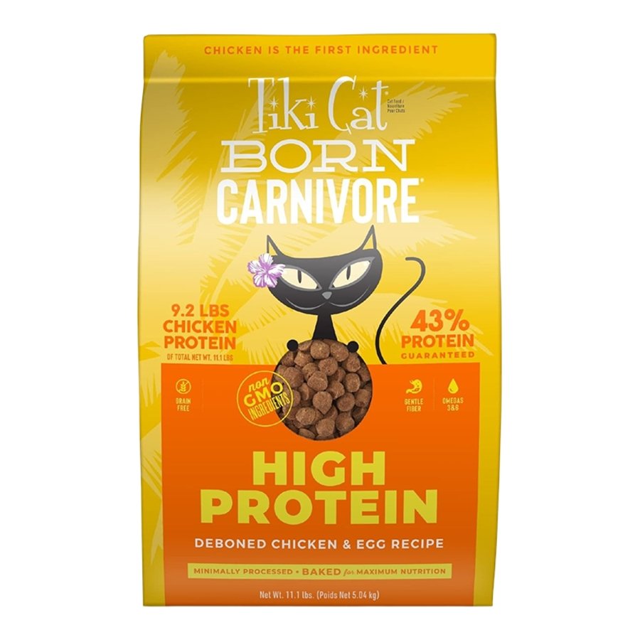 Tiki Pets Cat Born Carnivore High Protein Dry Cat Food Deboned Chicken & Egg 11.1-lb, Kwik Pets