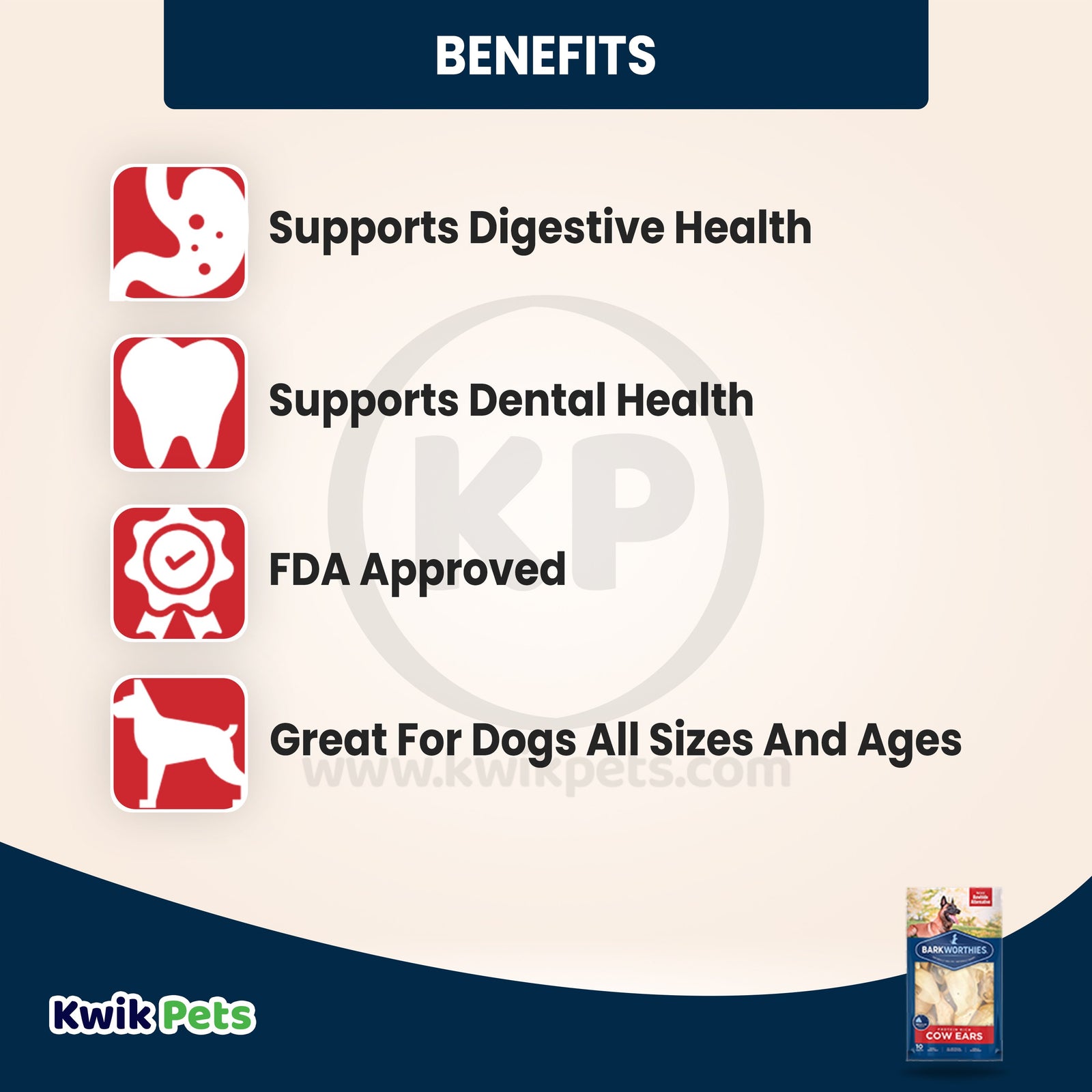 Benefits of Barkworthies Cow Ears Dog Chews 10 Count