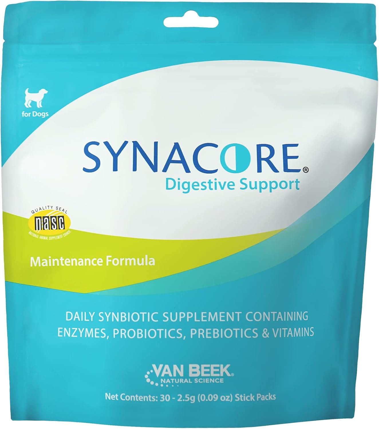 Synacore Digestive Support Probiotic & Enzyme Maintenance Formula for Dogs 30 Stick Packs