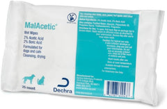 Dechra MalAcetic Wet Wipes for Dogs & Cats 25 Count