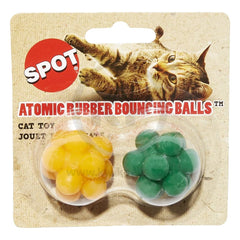 Ethical Pet Spot Atomic Rubber Bouncing Ball Cat Toy Assorted 2 Count