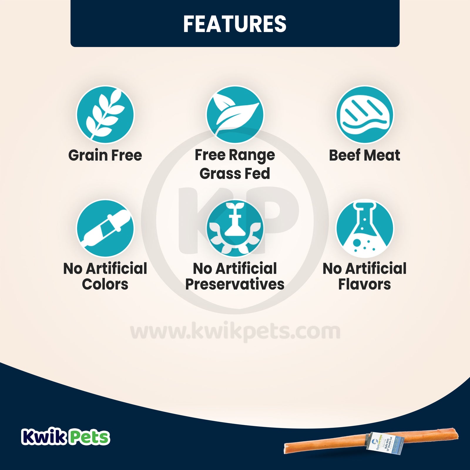 Features of Barkworthies 12" Odor Free Double Cut Bully Stick