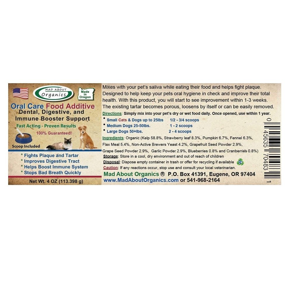 Image of Mad About Organics Oral Care Food Additive for Dogs & Cats 4-oz