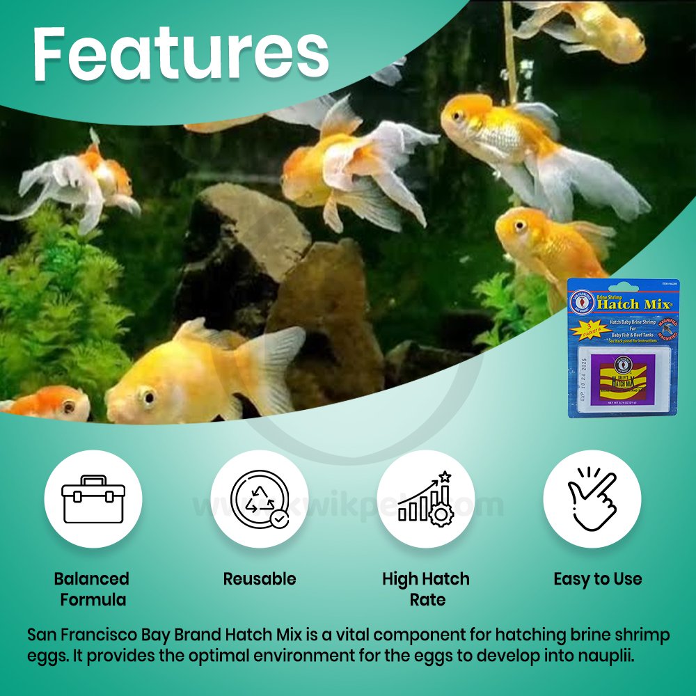 San Francisco Bay Brand Brine Shrimp Hatch Mix Fish Food 0.74-oz 3 Count Features