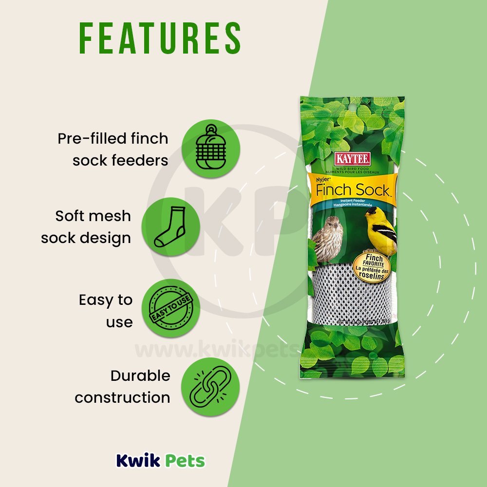 Kaytee Wild Bird Food Nyjer® Finch Sock™ Instant Feeder 13-oz, Kaytee