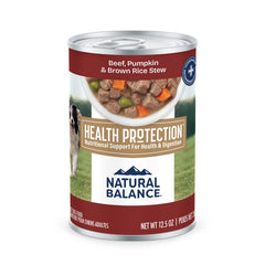Natural Balance Health Protection Adult Wet Dog Food Beef, Pumpkin & Brown Rice Stew 12.5-oz