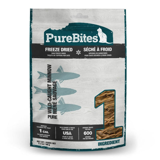 PureBites Freeze Dried Pure Cat Treats Wild-Caught Minnow, 2.3 oz, PureBites