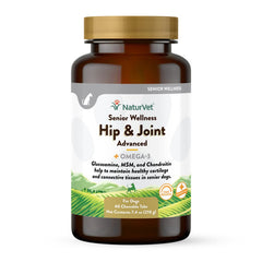 NaturVet Senior Wellness Hip & Joint Advance Chewable Tablets for Dogs 40 Count 7.4-oz