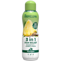 TropiClean Pineapple 3 in 1 Itch Relief Shampoo & Conditioner for Dogs & Cats 20-oz