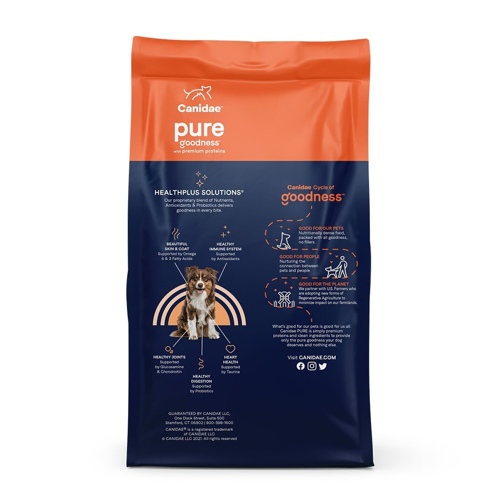 Image of CANIDAE PURE Goodness Grain-Free LID Dry Dog Food Salmon & Sweet Potato 4-lb