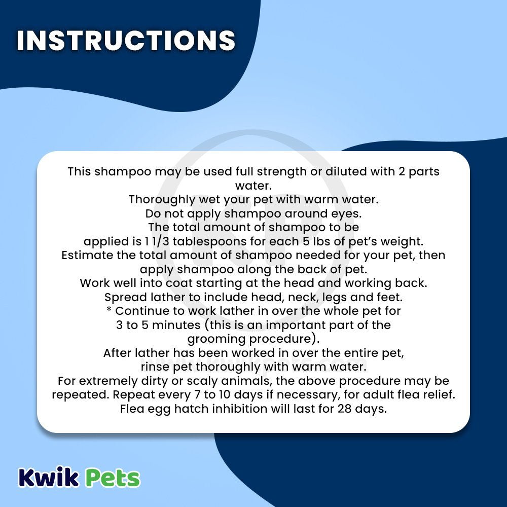 Instructions of Adams Plus Flea & Tick Shampoo with Precor for Dogs & Cats 12-oz