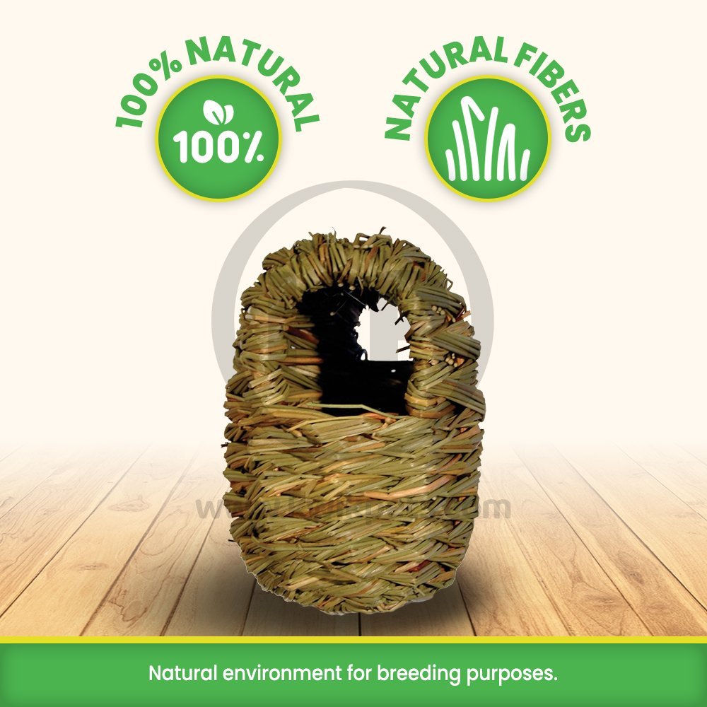 Features of Prevue Pet Products Finch Twig Covered Nest Mat Grass & Bamboo