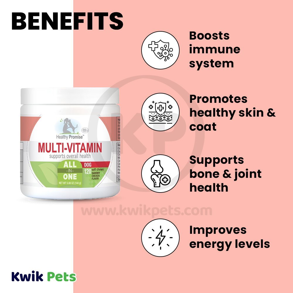 Benefits of Four Paws Healthy Promise Dog Multi-Vitamins Soft Chews Savory Chicken