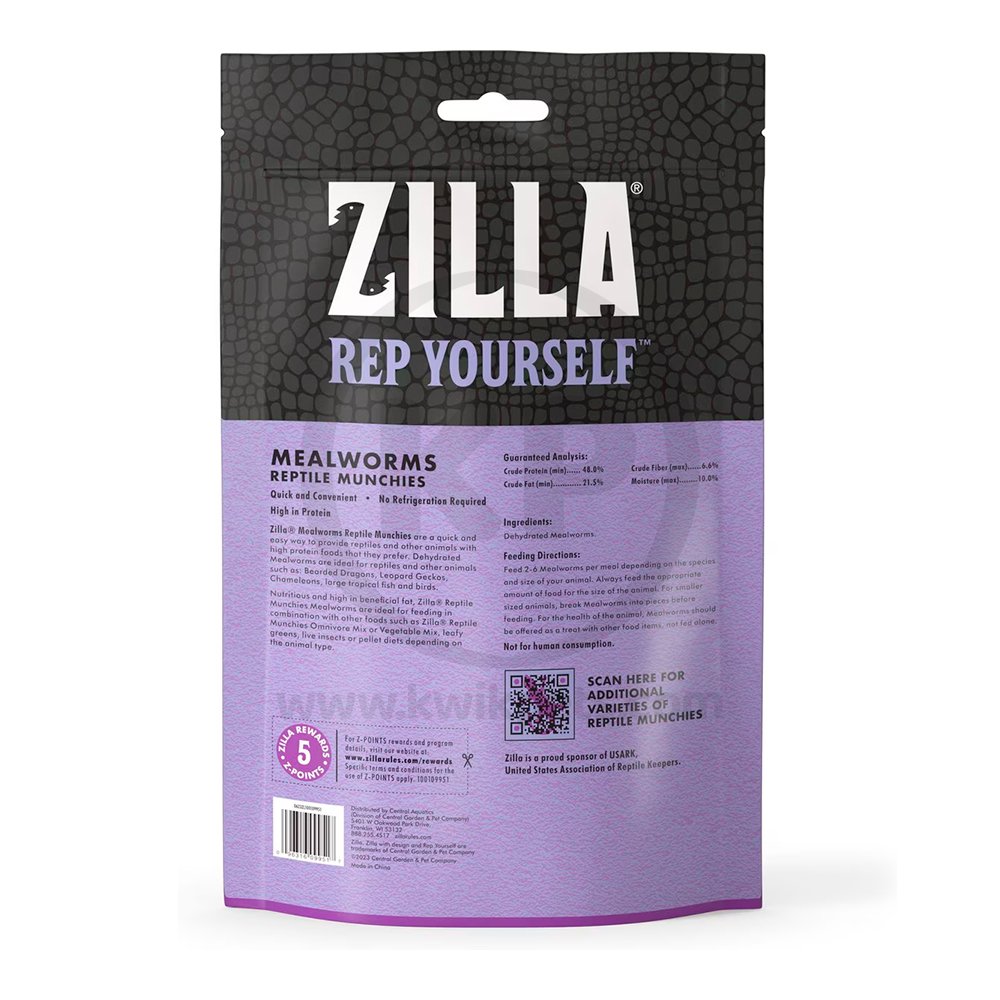 Zilla Reptile Munchies Mealworm 3.75-oz, Zilla