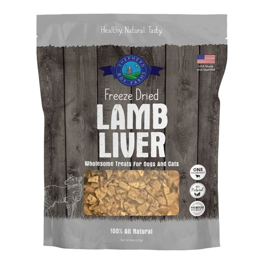 Shepherd Boy Farms Lamb Liver Freeze Dried Dog & Cat Treats 8-oz, Kwik Pets