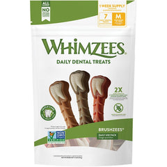 Whimzees Brushzees Natural Dental Dog Treats Medium 7 Count 7.4-oz