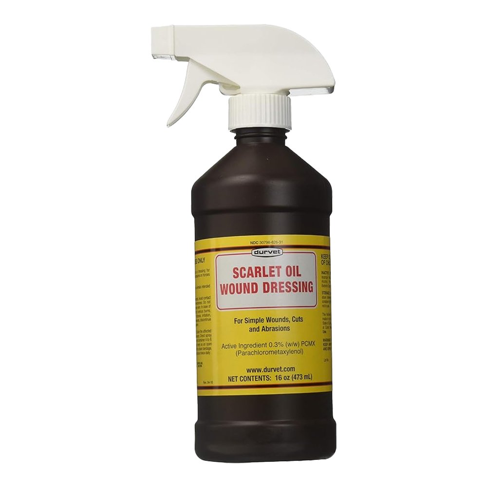 Durvet Scarlet Oil Wound Dressing Sprayer 16-oz, Kwik Pets