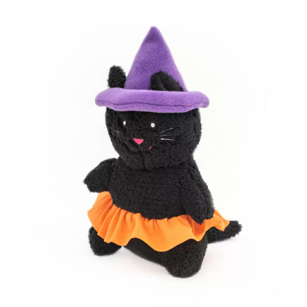 ZippyPaws Halloween Cheeky Chumz Witch Cat Plush Dog Toy