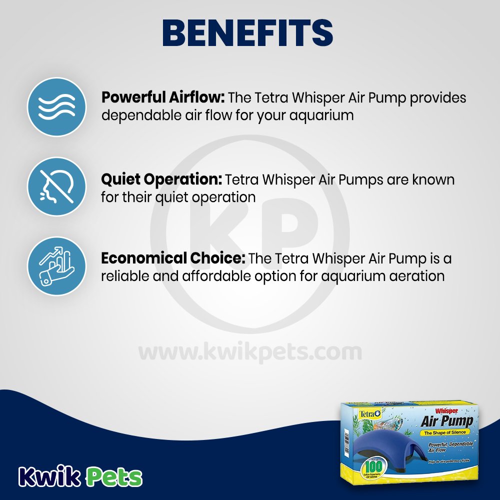 Tetra Whisper Air Pump for Aquariums Up to 100-gal Benefits