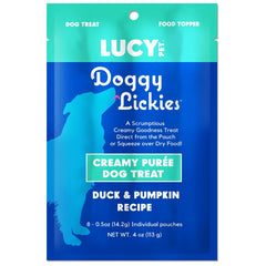Lucy Pet Products Doggy Lickies Creamy Purée Dog Treat Duck & Pumpkin Recipe 4-oz