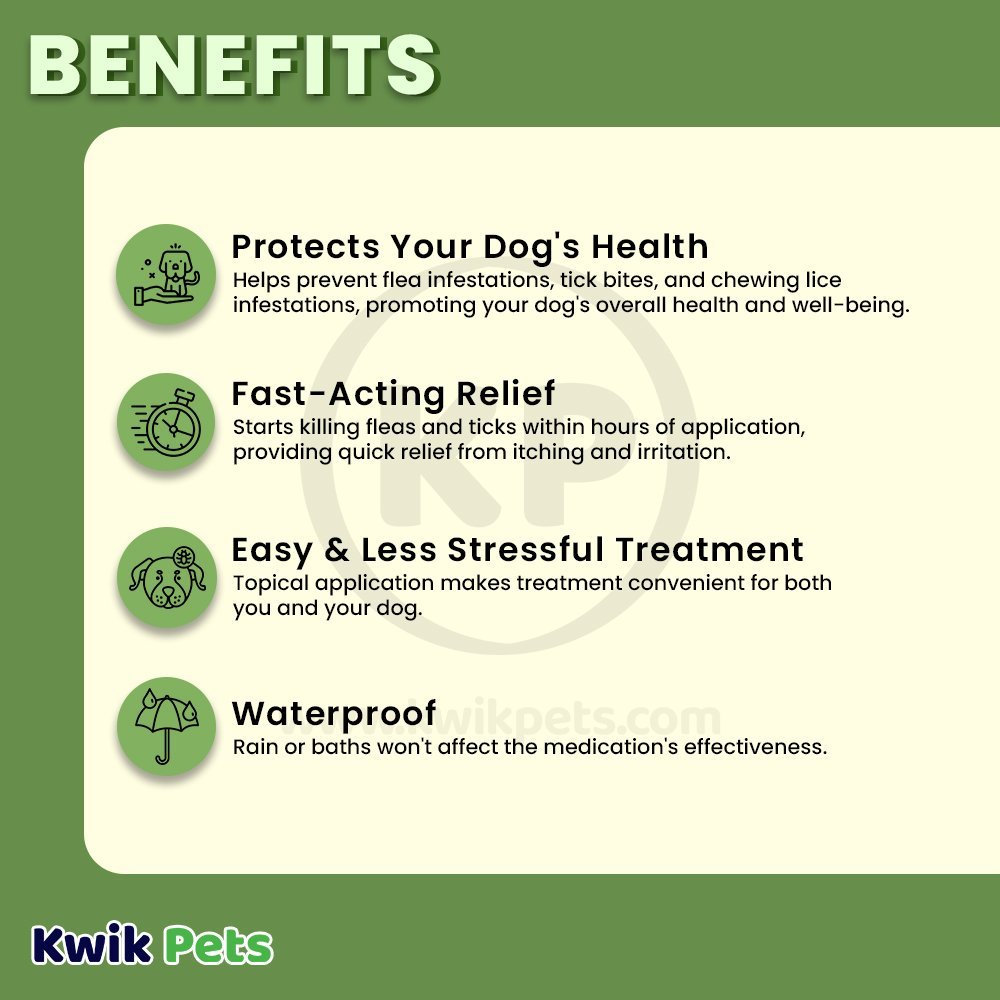 Benefits of Vetality Firstect Plus Flea & Tick for Dogs 3-Count 6-22 lbVetality Firstect Plus Flea & Tick for Dogs 3-Count 6-22 lb