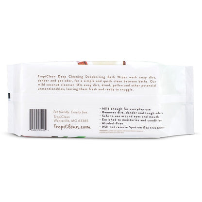 TropiClean Berry + Coconut Tushy & Paw Wipes for Dogs & Cats 100 Count