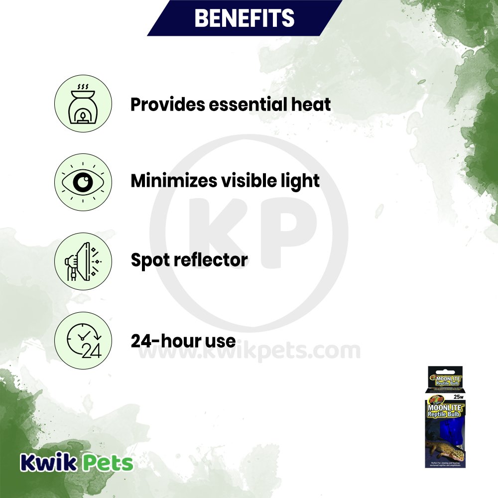 Zoo Med Moonlite Reptile Bulb Deep Blue 25W, Kwik Pets