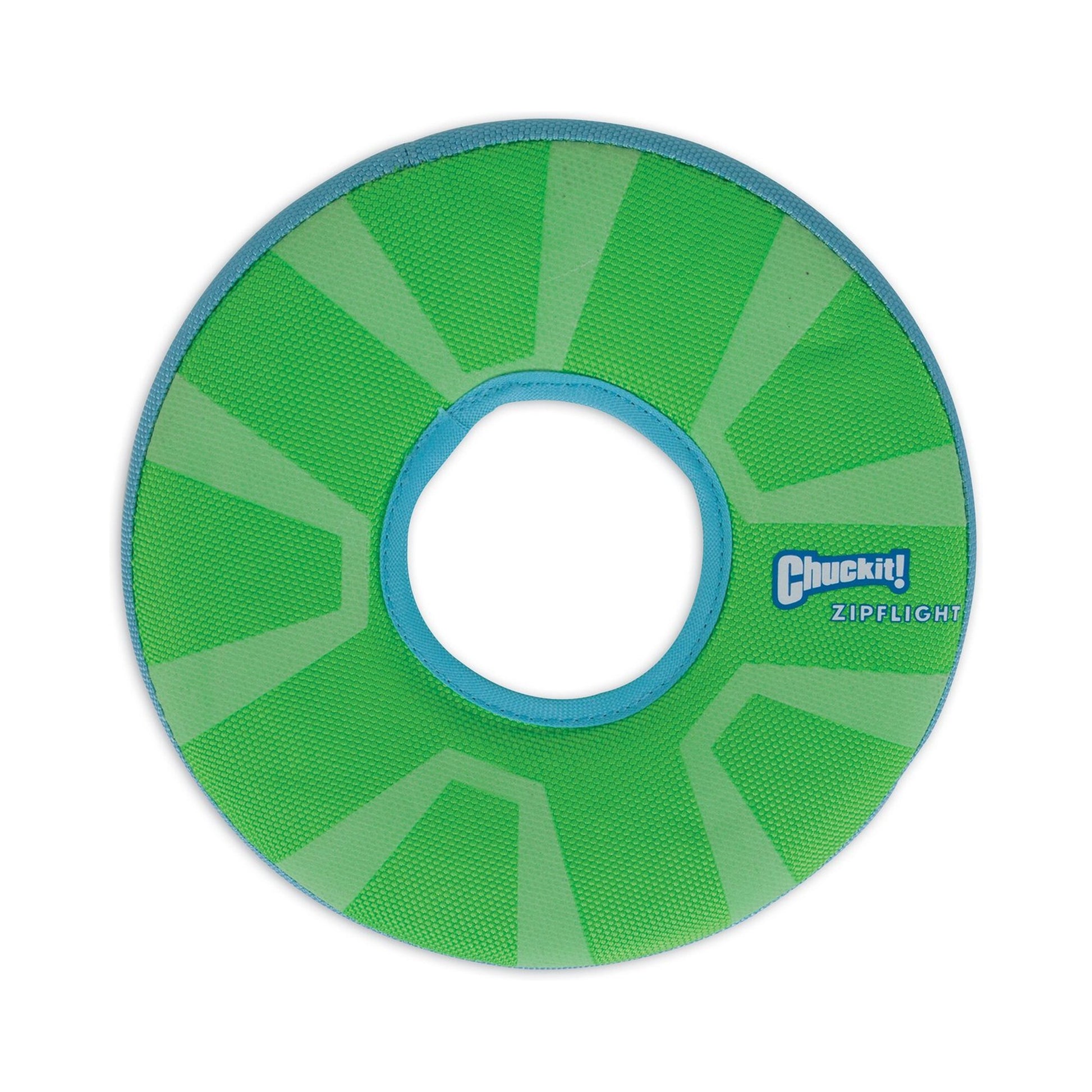 Image of Chuckit! ZipFlight Max Glow Dog Toy Green/White Medium