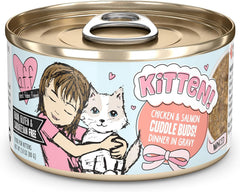 Weruva B.F.F. Kitten Chicken & Salmon Cuddle Buds! Dinner in Gravy Wet Cat Food 2.8-oz