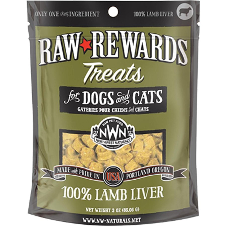 Northwest Naturals Raw Rewards Freeze Dried Dog & Cat Treats Lamb Liver 3-oz
