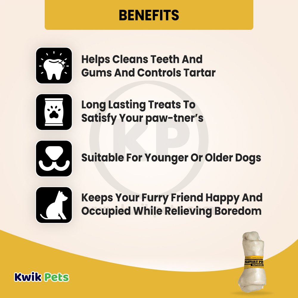 Benefits of Savory Prime Supreme Knotted Rawhide Bones in Bulk Natural 4-5 in
