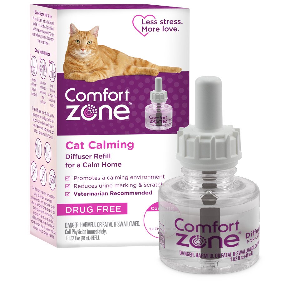 Comfort Zone Cat Calming Diffuser Refill 30 Day Use 48 ml, Kwik Pets