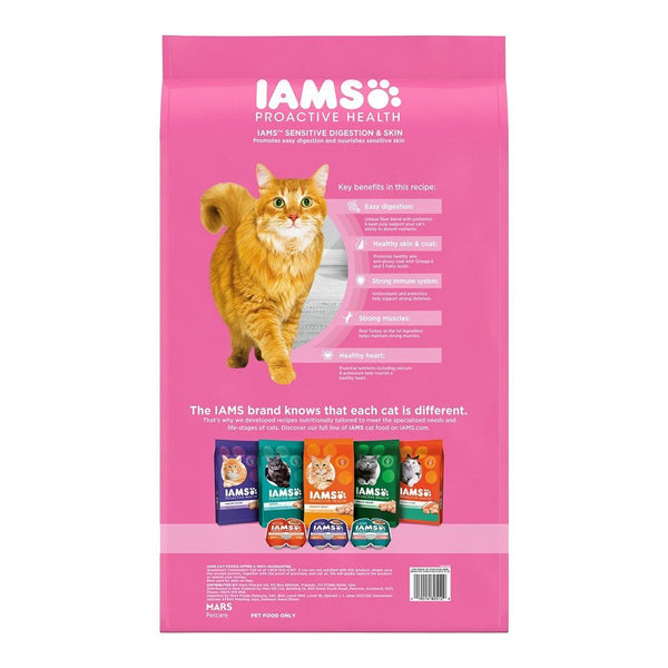 Details of IAMS Proactive Health Sensitive Digestion & Skin Adult Dry Cat Food Turkey 13-lb