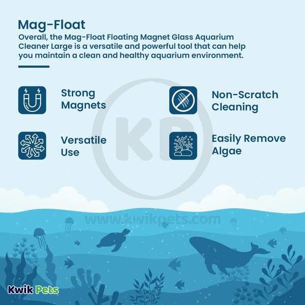 Mag-Float Floating Magnet Glass Aquarium Cleaner Large, Kwik Pets