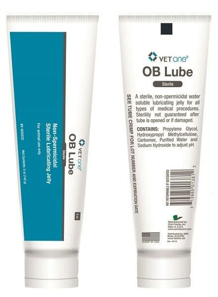 VetOne OB Lube Non-Spermicidal Sterile Lubricating Jelly for Animals 5-oz