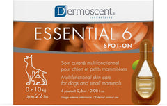 Dermoscent Essential 6 Spot-on Dog Skin Care for Dandruff & Allergy Relief Dogs & Small Mammals Up to 22-lb 4 Pipettes