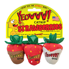 Yeowww! Strawberries Catnip Cat Toy 3 Count