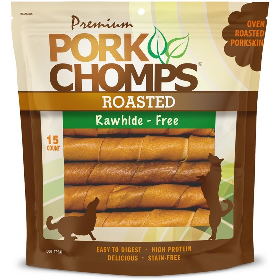 Scott Pet Premium Pork Chomps Roasted Twist Dog Treats 15 Count, Kwik Pets