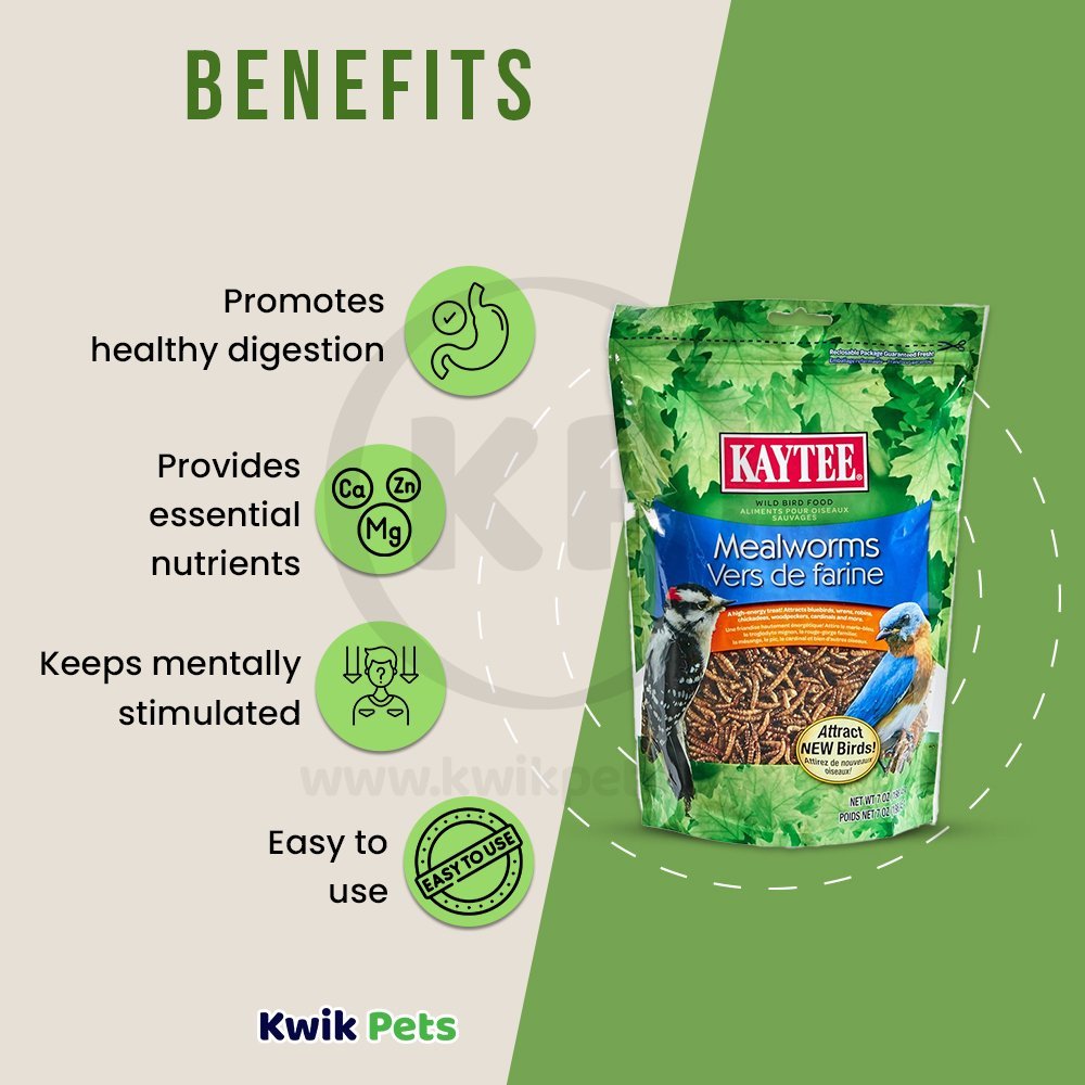 Kaytee Mealworm Food Pouch 7 oz, Kaytee
