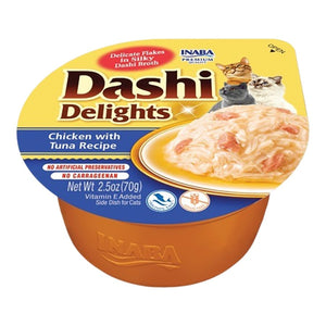 Inaba Dashi Delights Lickable Cat Treats Chicken with Tuna Recipe 2.5-oz Cups 6 Count, Kwik Pets