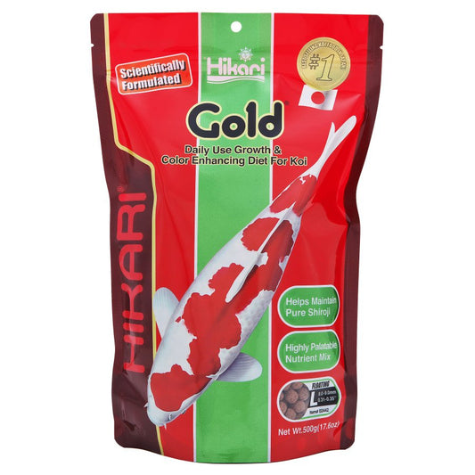 Hikari USA Gold Color Enhancing Pellet Fish Food for Koi and Pond Fishes 17.6-oz, LG, Hikari
