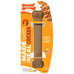 Nylabone Strong Chew Original Bone Real Chicken Dog Chew Toy Large - Up To 50 lbs
