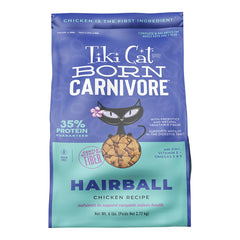 Tiki Pets Cat Born Carnivore Hairball Control Grain-Free Adult Dry Cat Food Chicken 6-lb