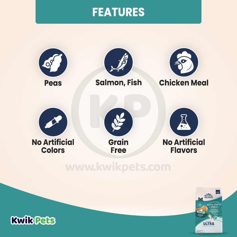 Feature Of Natural Balance Broth Coated Indoor Grain Free Dry Cat Food